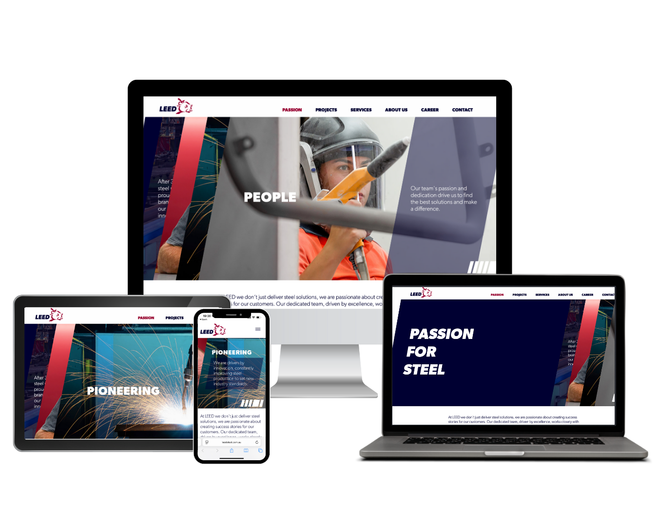 Leed Steel Australia website by ClipCube Media